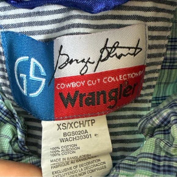 Wrangler George Strait Boy’s Plaid L/S Button Up Shirt Size XS - Picture 6 of 9
